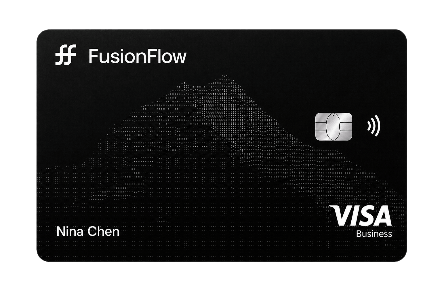 FusionFlow black Visa business card